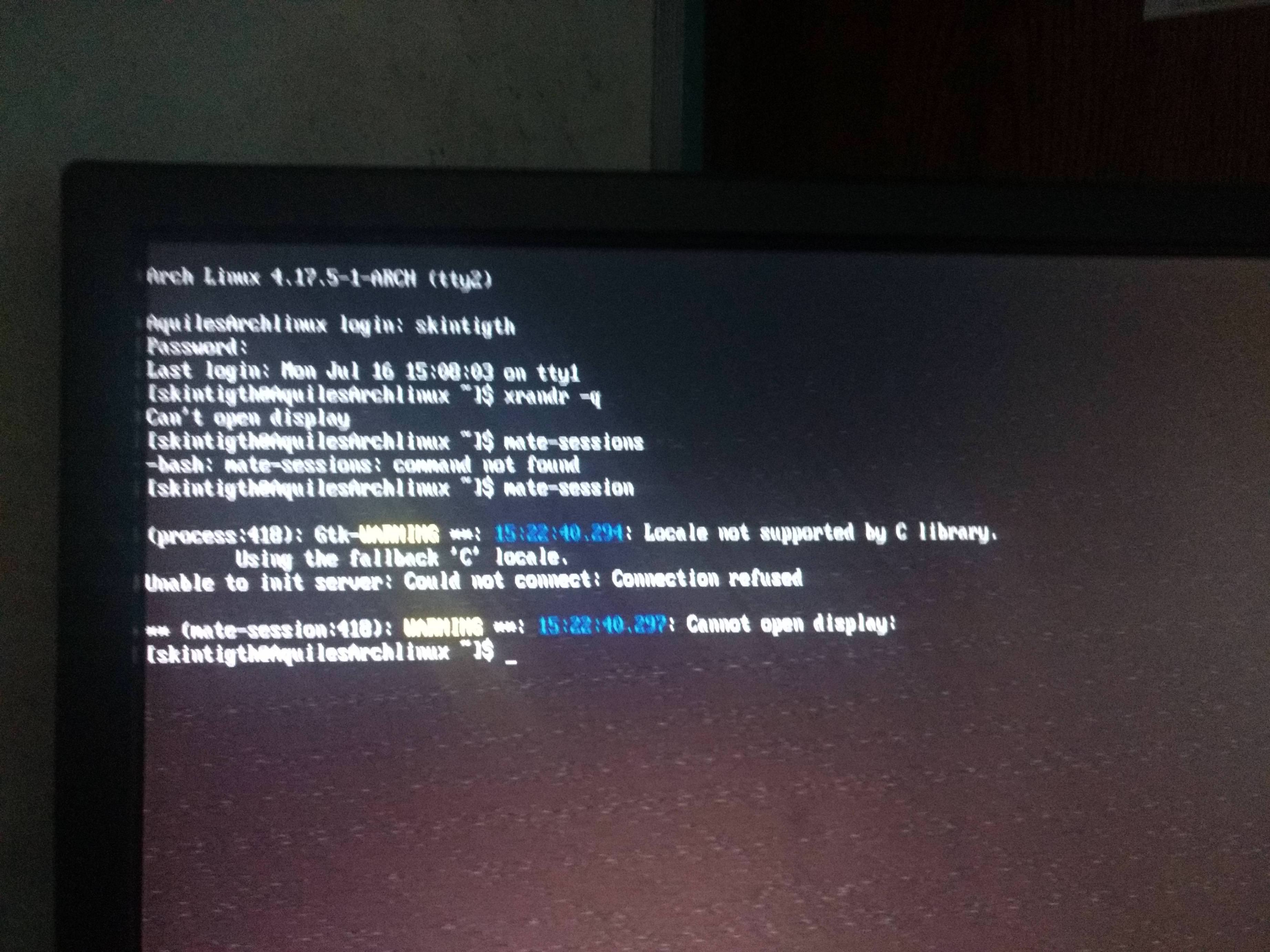linux cannot open display